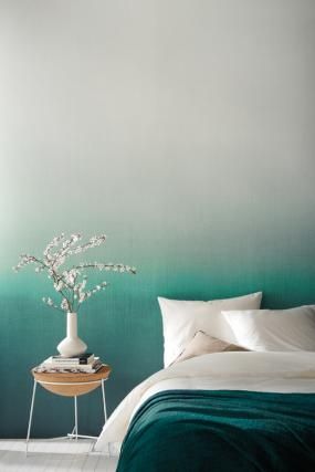 blue ombre accent wall